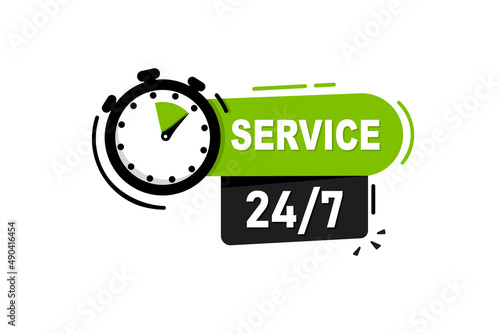 Banner 24/7 service vector icon