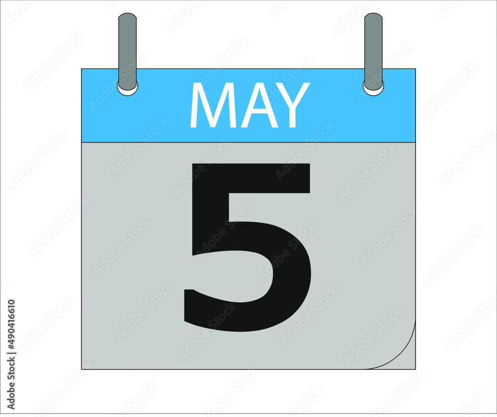 May 5st. Calendar icon. Month, date, year, holidays, week and weekend. May 5st. Calendar icon. Month, date, year, holidays, week and weekend.