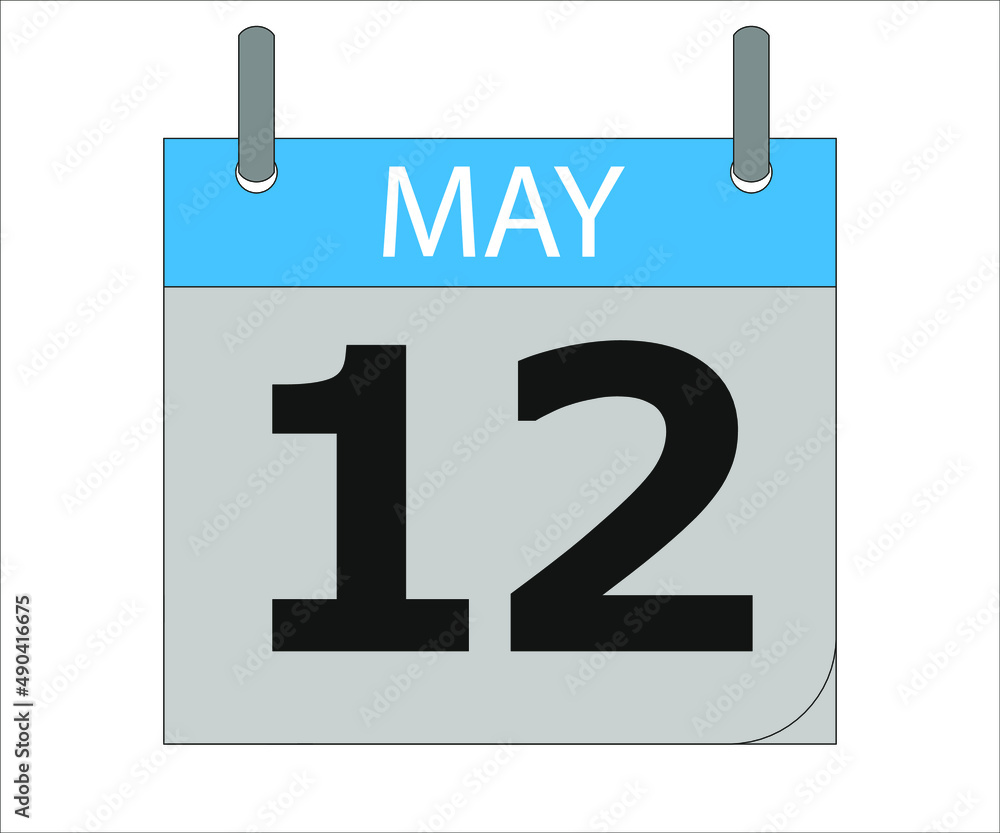 May 12st. Calendar icon. Month, date, year, holidays, week and weekend. May 12st. Calendar icon. Month, date, year, holidays, week and weekend.