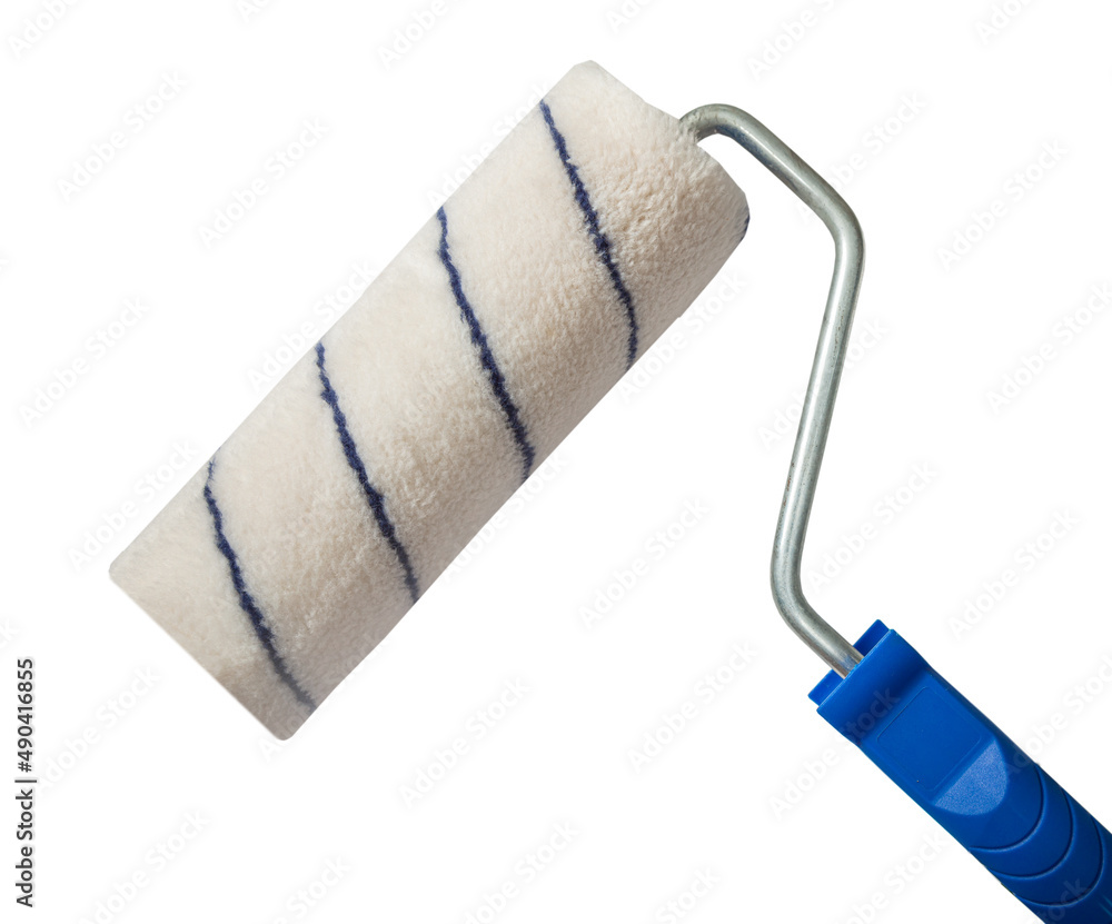 Obraz premium Paint Roller Close Up View Isolated On White
