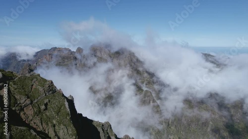Flying Through Clouds Above Mountain Tops Paradise Heaven Eternity Creation Mountain Range Hour High Peaks Wonderful Inspiring Natural Landscape 4K