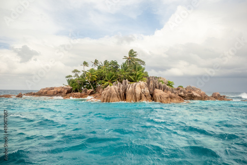 Beautiful tropical uninhabited island of St. Pierre in the Indian Ocean in the Seychelles