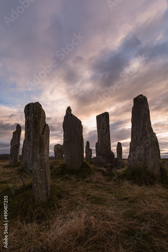 Callanish standing stones at sunset 