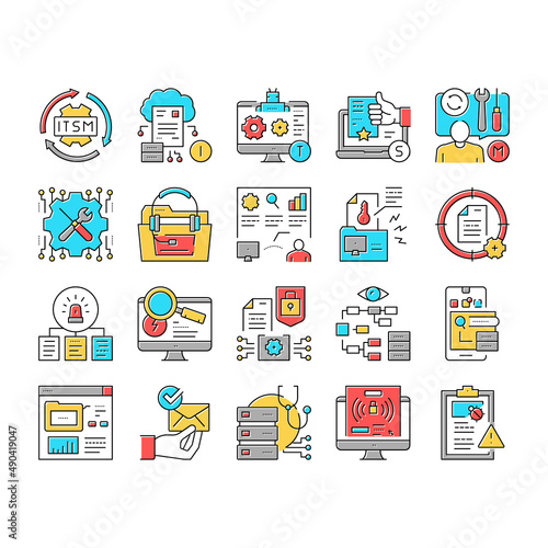 Incident Management Collection Icons Set Vector .