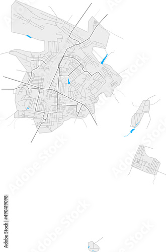 Antratsyt, Ukraine Black and White high resolution vector map photo