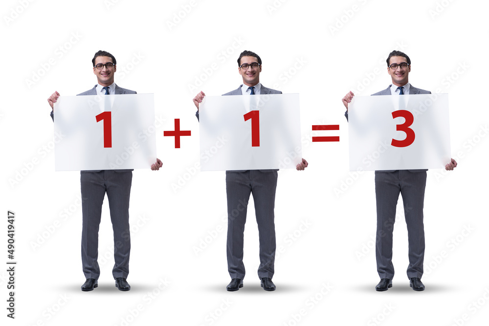 Businessman in synergy business concept Businessman in synergy business concept