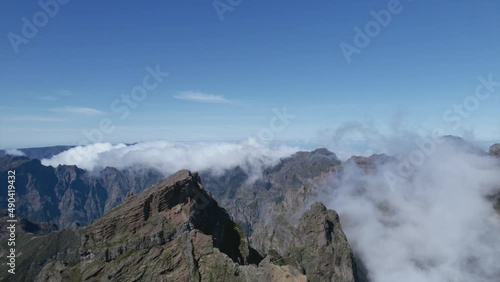 Flying Through Clouds Above Mountain Tops Paradise Heaven Eternity Creation Mountain Range Hour High Peaks Wonderful Inspiring Natural Landscape 4K