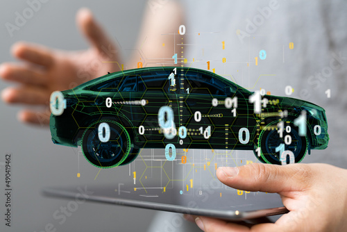 Man holding and touching ho...