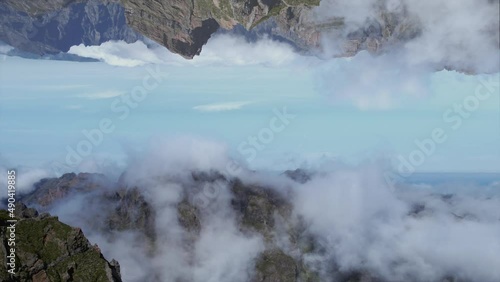 Flying Through Clouds Above Mountain Tops Paradise Heaven Eternity Creation Mountain Range Hour High Peaks Wonderful Inspiring Natural Landscape 4K