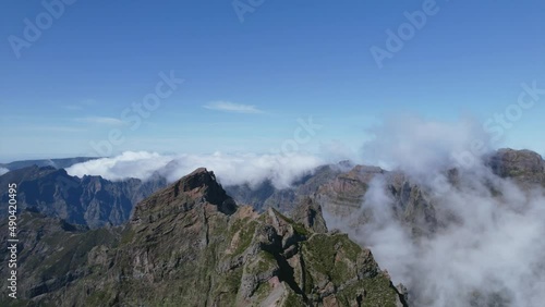 Flying Through Clouds Above Mountain Tops Paradise Heaven Eternity Creation Mountain Range Hour High Peaks Wonderful Inspiring Natural Landscape 4K