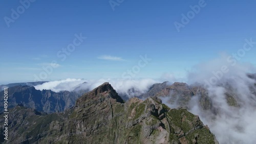 Flying Through Clouds Above Mountain Tops Paradise Heaven Eternity Creation Mountain Range Hour High Peaks Wonderful Inspiring Natural Landscape 4K
