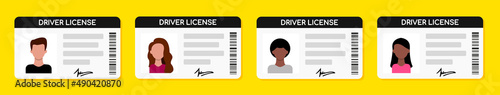 Car driver license icon. Vector illustration photo