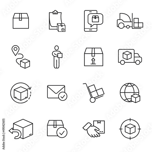 Shipping and Delivery icons set . Shipping and Delivery pack symbol vector elements for infographic web