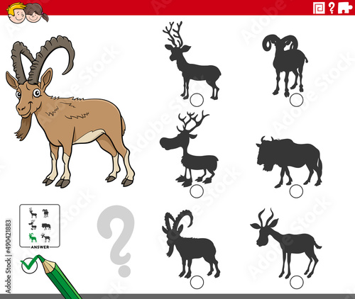 shadows task with cartoon ibex animal character