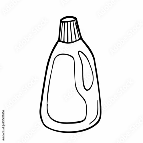 Doodle Household Chemical Bottle. Canister vector sketch