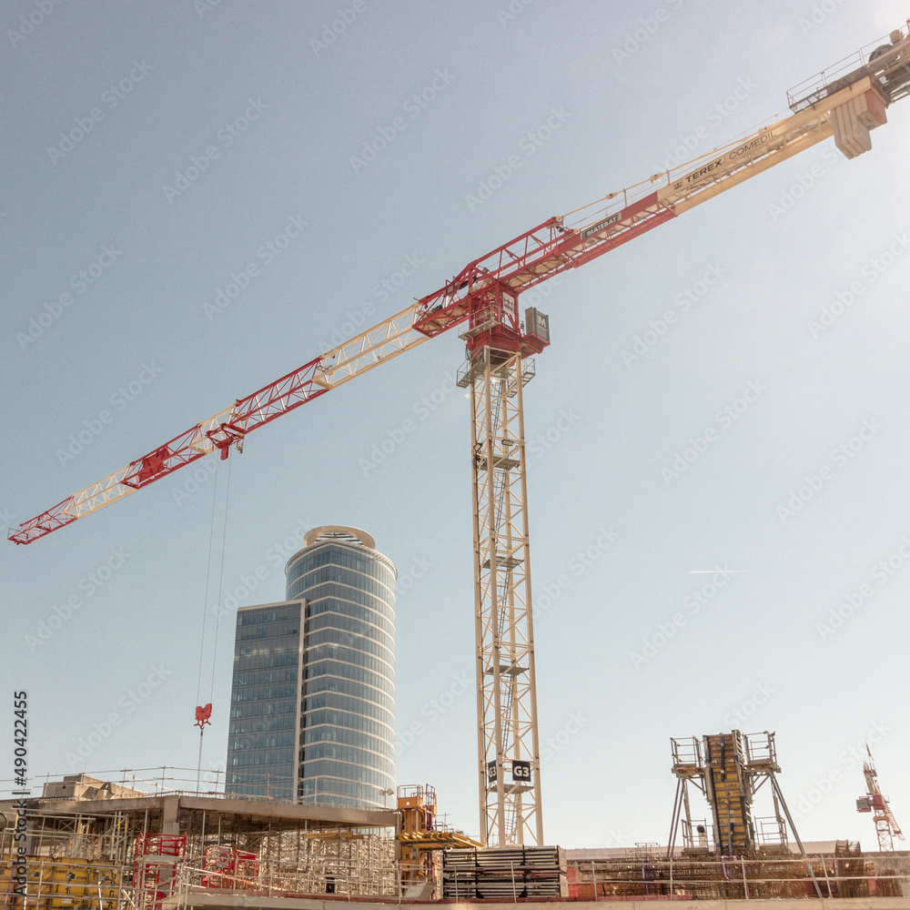 construction site with crane