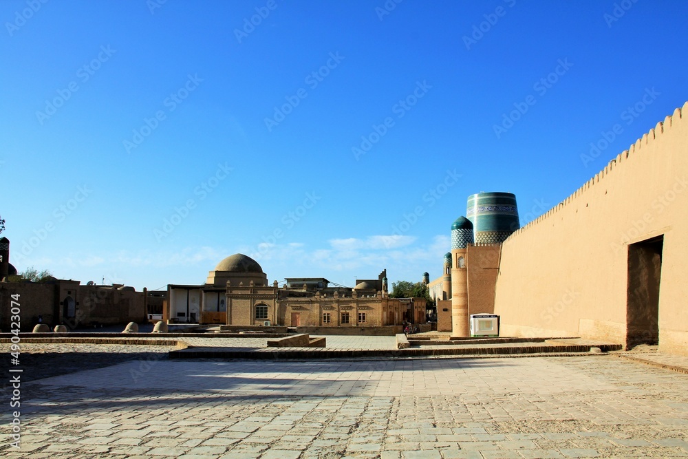 ウズベキスタンのヒヴァ都市風景