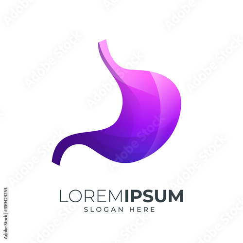stomach design gradient color combination purple and orange can be use for icon, logo, or landing page illustration