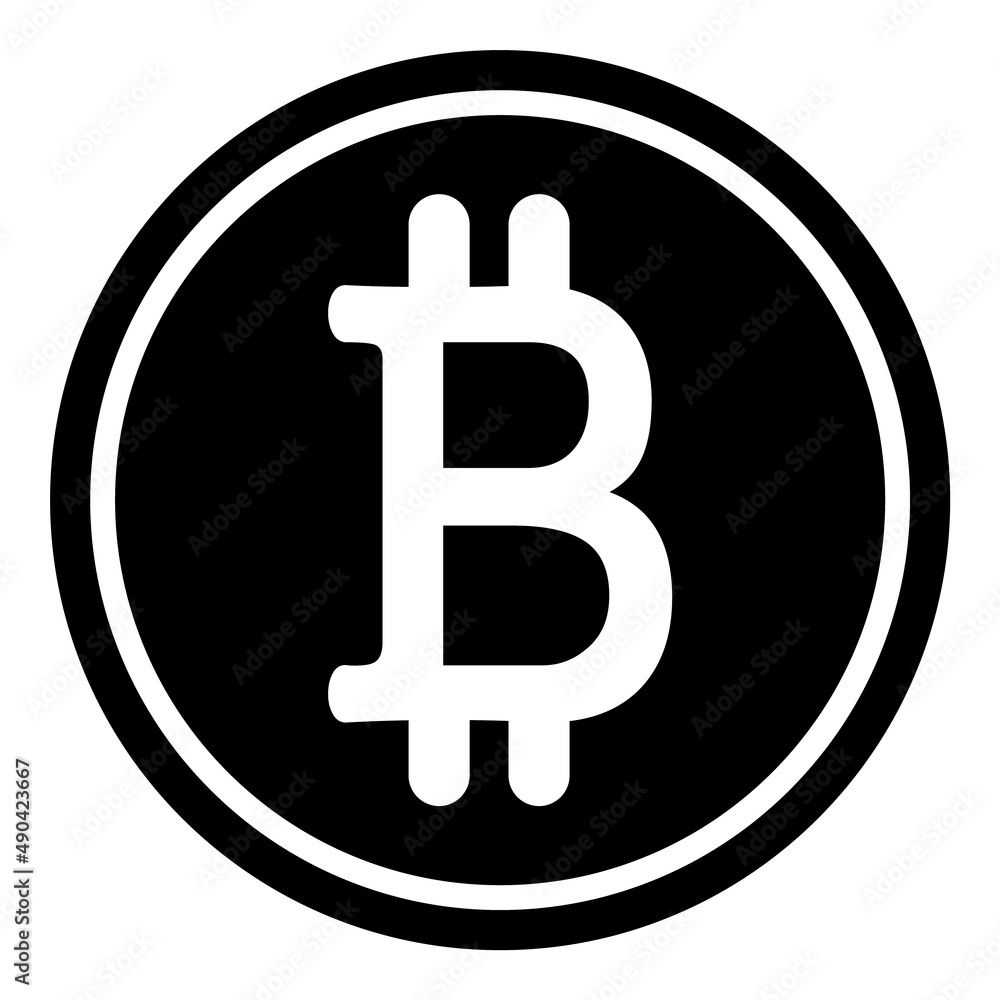 Bitcoin Currency Coin Flat Icon Isolated On White Background Bitcoin Currency Coin Flat Icon Isolated On White Background