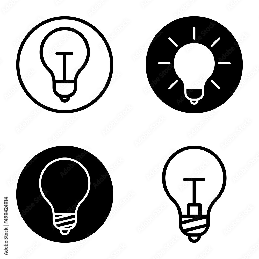 Lightbulbs1-3 Flat Icon Set Isolated On White Background Lightbulbs1-3 Flat Icon Set Isolated On White Background