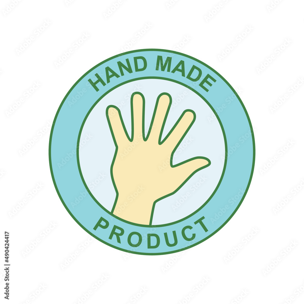 Handmade label icon in color icon, isolated on white background Handmade label icon in color icon, isolated on white background