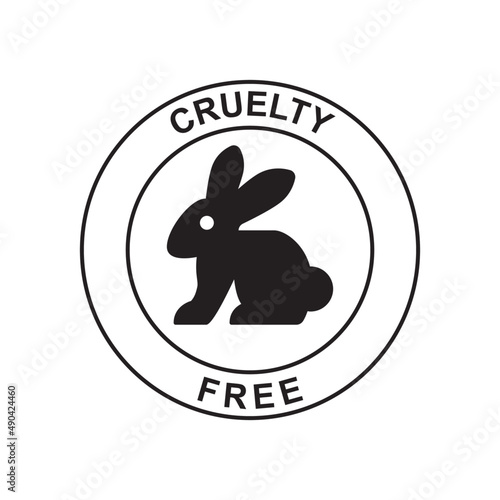 Animal testing cruelty free label, not tested on animals label icon in black flat glyph, filled style isolated on white background
