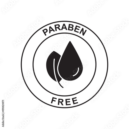 paraben free icon in black flat glyph, filled style isolated on white background photo