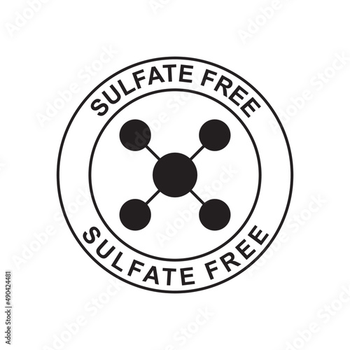 Sulfate free icon in black flat glyph, filled style isolated on white background