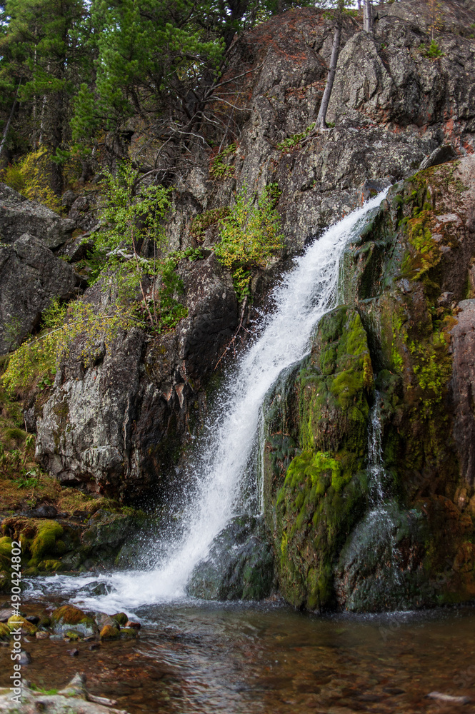 middle waterfall in Altai mountains