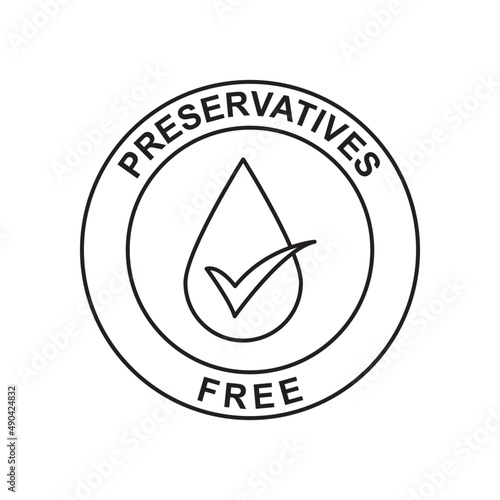 preservatives free label icon in black line style icon, style isolated on white background
