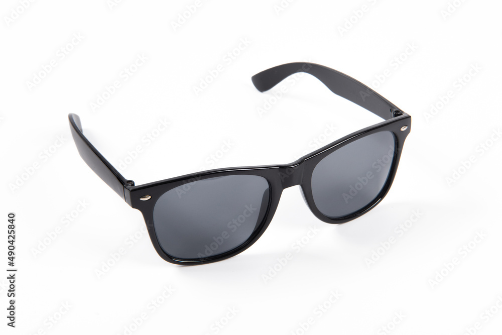 black sun glasses isolated on white background