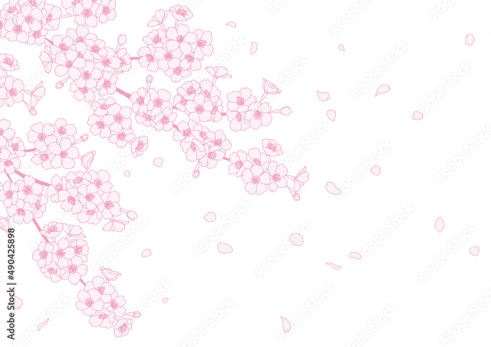 桜の花のフラットイラスト