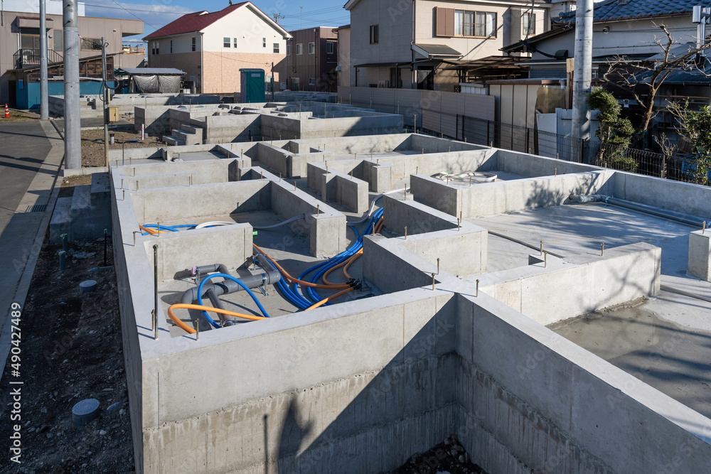 Obraz premium 分譲住宅の基礎