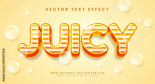 Juicy editable text style effect with glossy theme, suitable for fresh product.