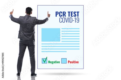 Man in the coronavirus covid-19 test concept