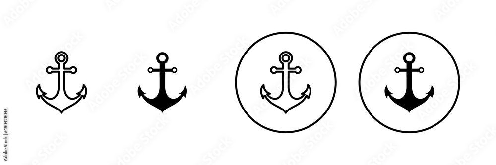 Anchor icons set. Anchor sign and symbol. Anchor marine icon. Anchor icons set. Anchor sign and symbol. Anchor marine icon.