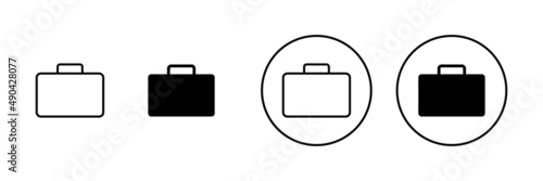 Briefcase icons set. suitcase sign and symbol. luggage symbol.
