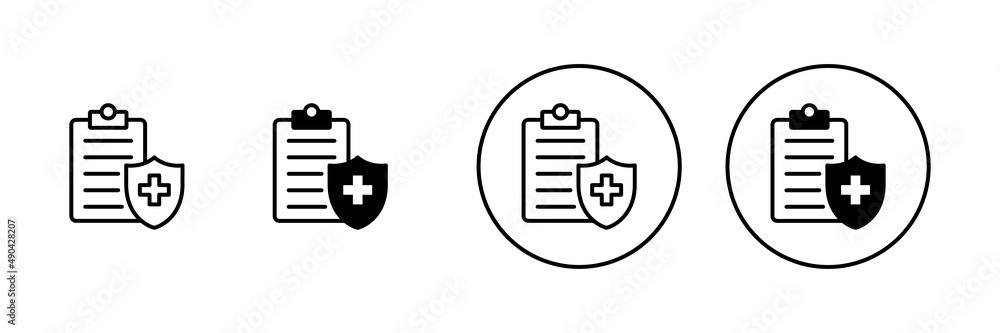 Medical insurance icons set. health insurance sign and symbol Medical insurance icons set. health insurance sign and symbol