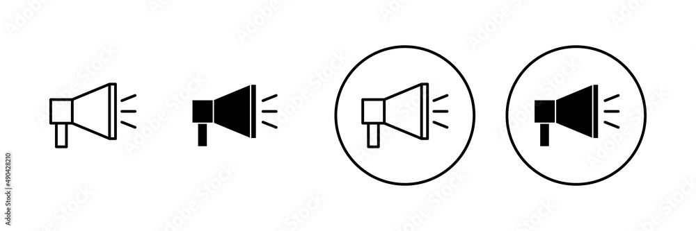 Megaphone icons set. Loudspeaker sign and symbol Megaphone icons set. Loudspeaker sign and symbol