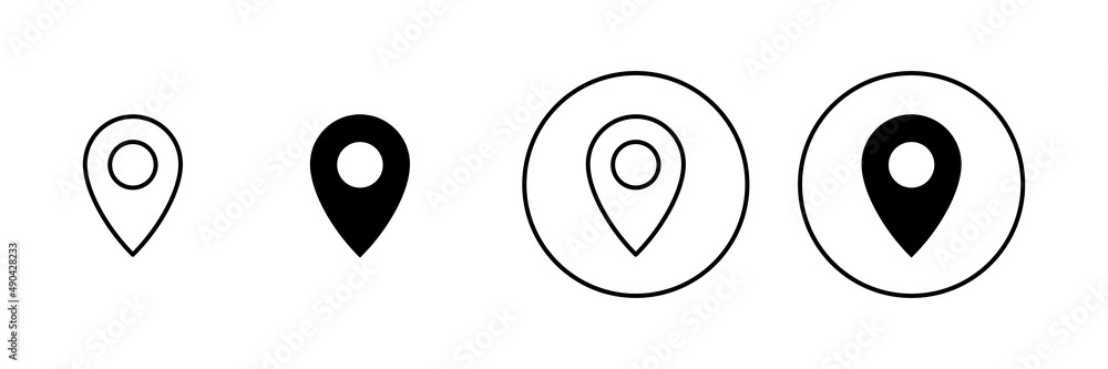 Pin icons set. Location sign and symbol. destination icon. map pin Pin icons set. Location sign and symbol. destination icon. map pin