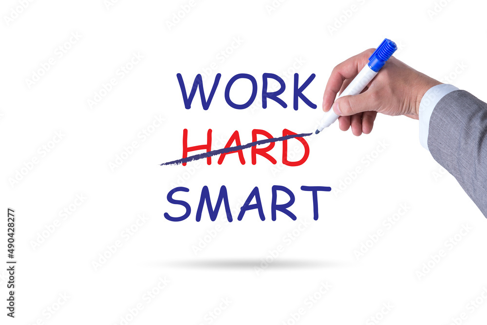 Businessman in working smart not hard concept Businessman in working smart not hard concept