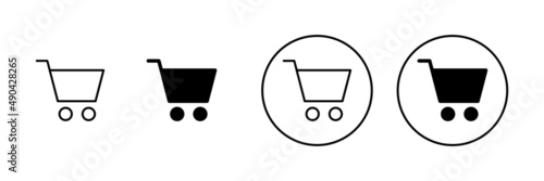 Shopping icons set. Shopping cart sign and symbol. Trolley icon