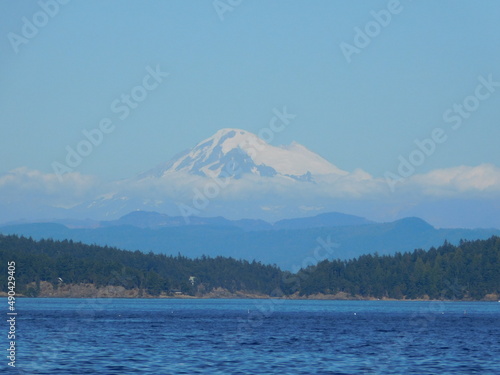 Mount Baker towers over the San Juan Islands