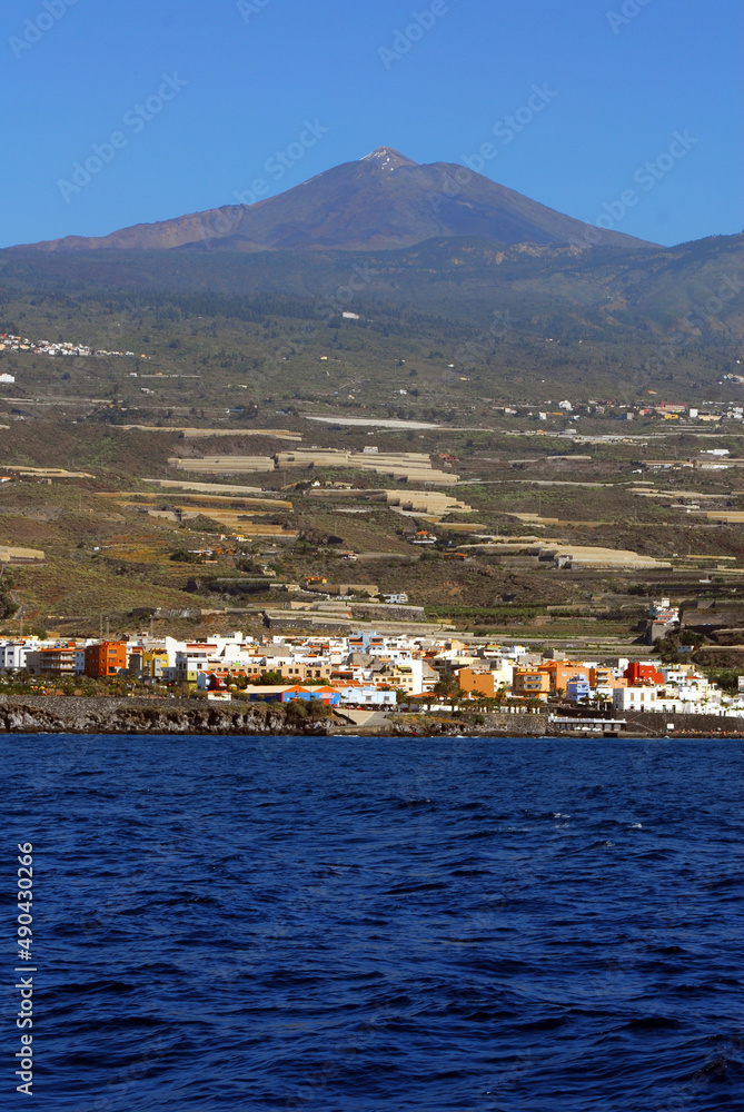 big mountain Teide volcano in ocean island in Tenerife Canary Islands