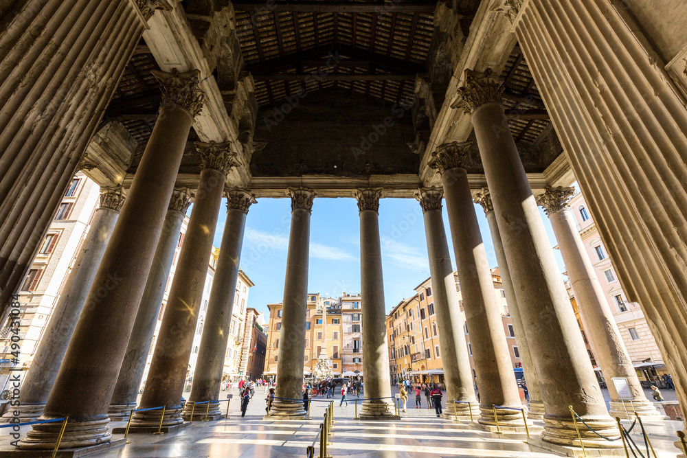 Colonnade of the Pantheon in Rome