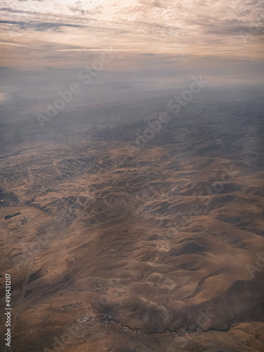 Jordan Amman aerial view of the desert