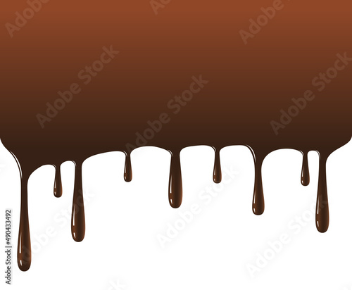 Chocolate drips vector illustration isolated on white background