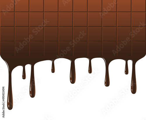 Chocolate drips vector illustration isolated on white background