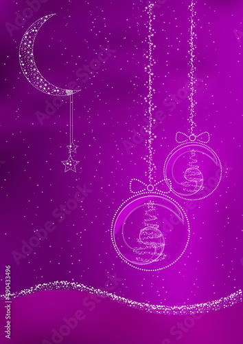 Christmas tree toy vector illustration background