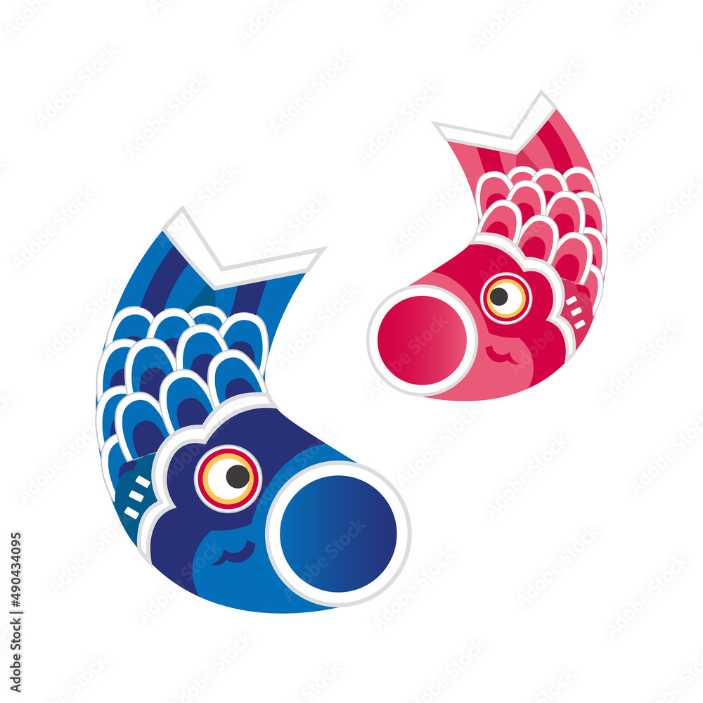 泳ぐ2匹のこいのぼりのイラスト Stock Vector Adobe Stock
